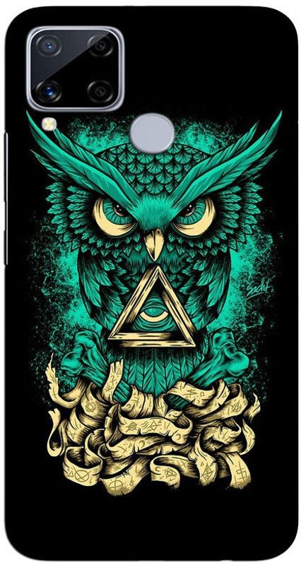CROKIAN Back Cover for Realme C15  (Black, Green, Hard Case, Pack of: 1)