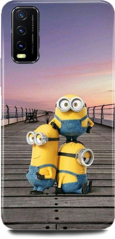 FUGGA Back Cover for Vivo Y12s, V2033, MINIONS, CARTOON, EMOJI, FUNNY, COMIC  (Multicolor, Hard Case, Pack of: 1)