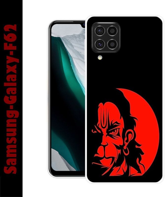 CellWorld Back Cover for Samsung Galaxy F62  (Black, Orange, Grip Case, Silicon)