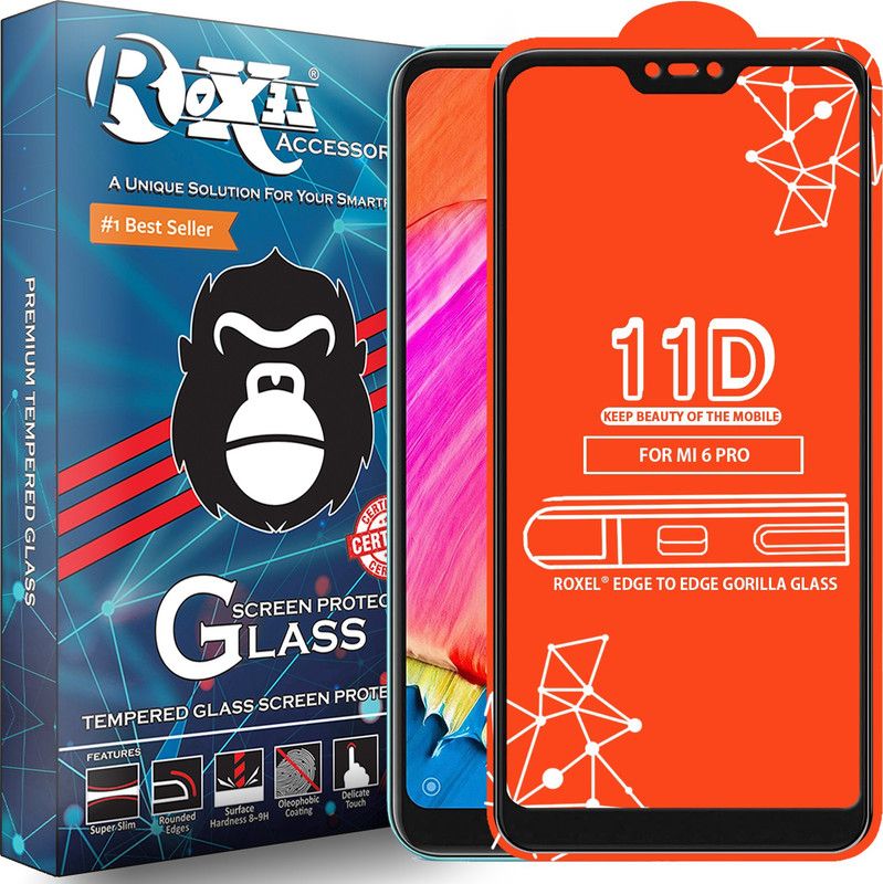 Roxel Edge To Edge Tempered Glass for Mi Redmi 6 pro  (Pack of 1)