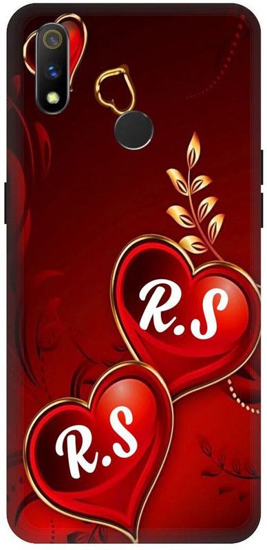 3D U PRINT Back Cover for Realme 3 Pro,RMX1851, RS, R LOVES S, NAME, LETTER, ALPHABET, RS LOVE  (Red, Waterproof)