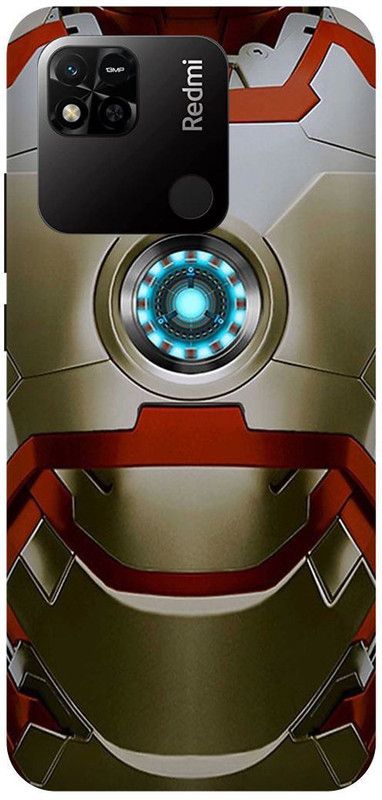 Dimora Back Cover for REDMI 10A, IRONMAN MASK FACE SUPERHEROES AVENGERS  (Red, Hard Case, Pack of: 1)