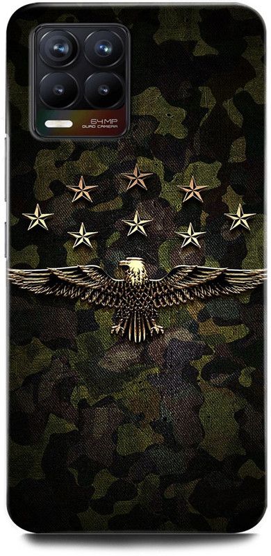 ORBIQE Back Cover for Realme 8 RMX3085 KAMO SKULL, WARRIOR, INDIAN ARMY, ARMY, CAMO EAGLE  (Multicolor, Hard Case, Pack of: 1)