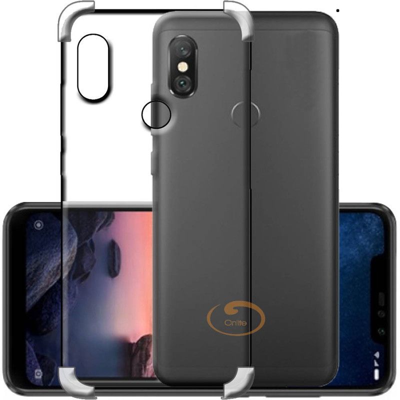 ONLITE Back Cover for Mi Redmi Note 6 Pro  (Transparent, Shock Proof, Silicon, Pack of: 1)