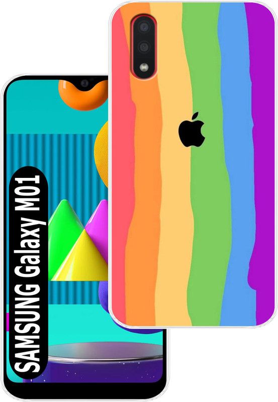 Goldista Back Cover for Samsung Galaxy M01  (Multicolor, Flexible, Silicon, Pack of: 1)