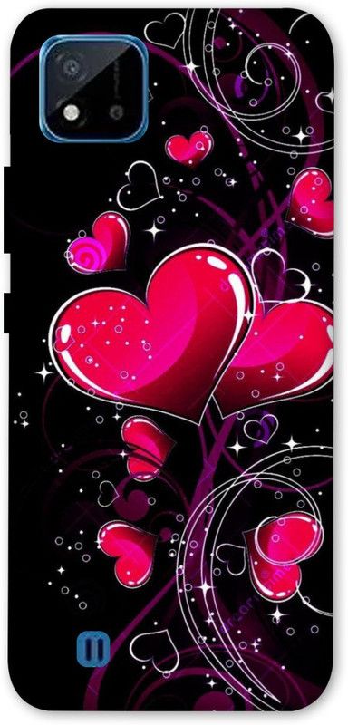 PRATEEKSH Back Cover for Realme C20  (Black, Pink)