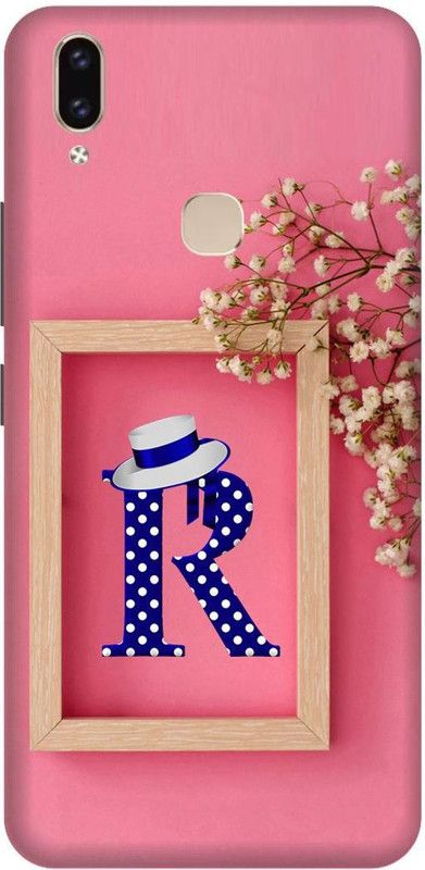 KARJUN Back Cover for Vivo V9 Pro, R letter, Pink Multicolour Printed  (Multicolor, Hard Case, Pack of: 1)