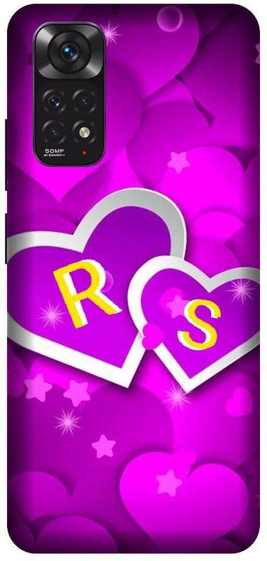 VS PRINT LINK Back Cover for Redmi Note 11s , 2201117SI ,RS, R LOVES S, RS NAME, RS Love Printed  (Pink, Hard Case, Pack of: 1)
