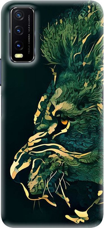 PNBEE Back Cover for vivo Y12s, V2026, V2033 - Lion Print  (Multicolor, Hard Case, Pack of: 1)