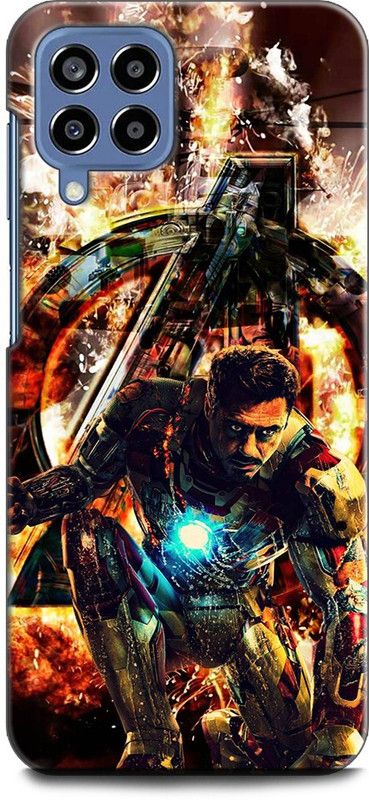 INDICRAFT Back Cover for SAMSUNG Galaxy M53 5G IRON MAN, AVENGERS LOGO, SIGN, MARVEL, COMIC  (Multicolor, Shock Proof, Pack of: 1)