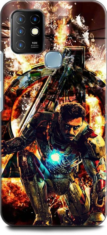 WallCraft Back Cover for Infinix Hot 10 IRON MAN, LOGO, SIGN, MARVEL, AVENGER, COMIC  (Multicolor, Dual Protection, Pack of: 1)