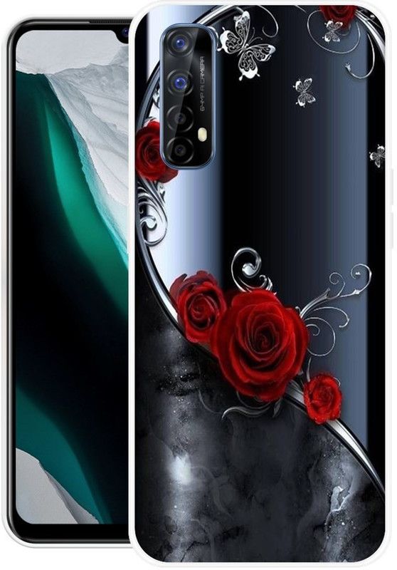vaidik Back Cover for Realme 7  (Black, Red, Dual Protection, Silicon, Pack of: 1)