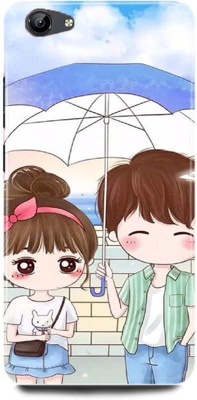 FRONK Back Cover for Vivo V5, 1601, CUTE, COUPLE, LOVELY, COUPLE, GIRL, BOY, LOVE  (White, Hard Case, Pack of: 1)