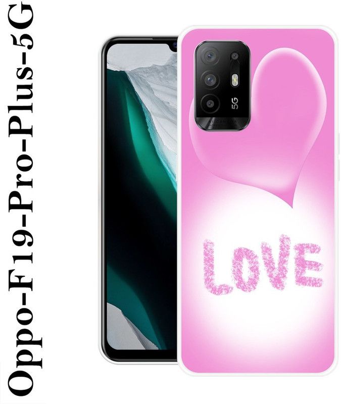 KLC Back Cover for Oppo F19 Pro Plus 5G  (Pink, White, Silicon)