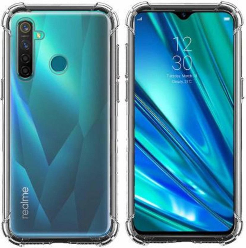 MAHTO Back Cover for REALME 5 PRO  (Transparent, Dual Protection, Silicon, Pack of: 1)