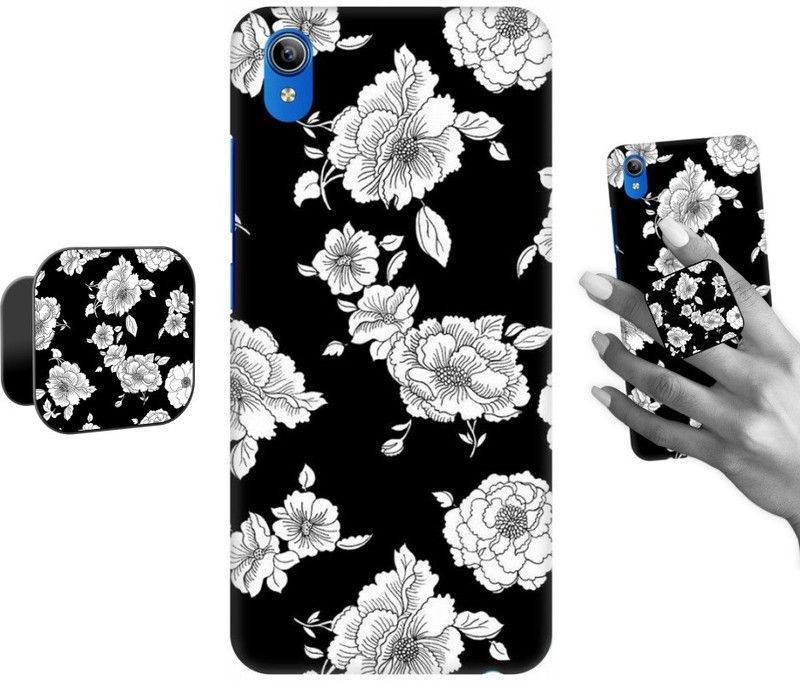 COBIERTAS Back Cover for Vivo Y90  (Black, Grey, Cases with Holder, Pack of: 2)