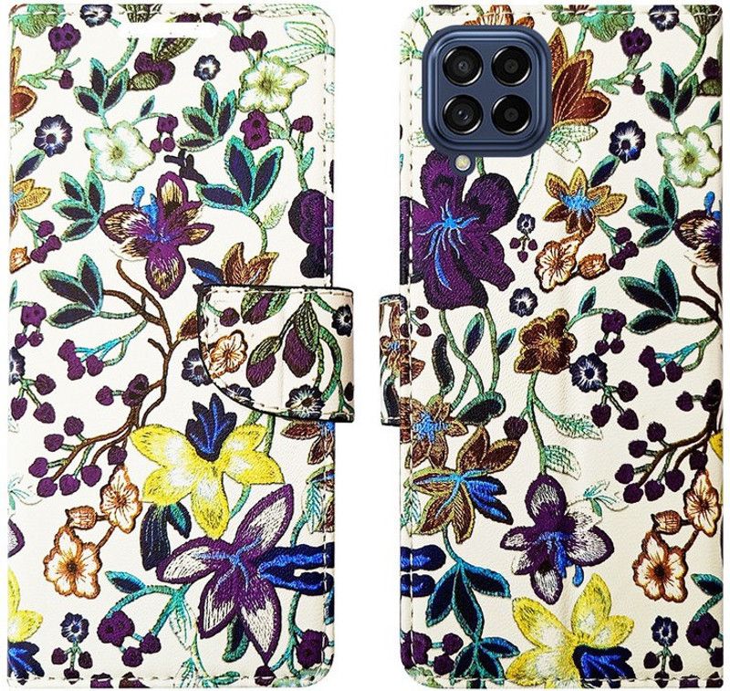 AD Enterprises Flip Cover for Samsung M53 5G in High Quality Material  (Purple, Magnetic Case, Pack of: 1)