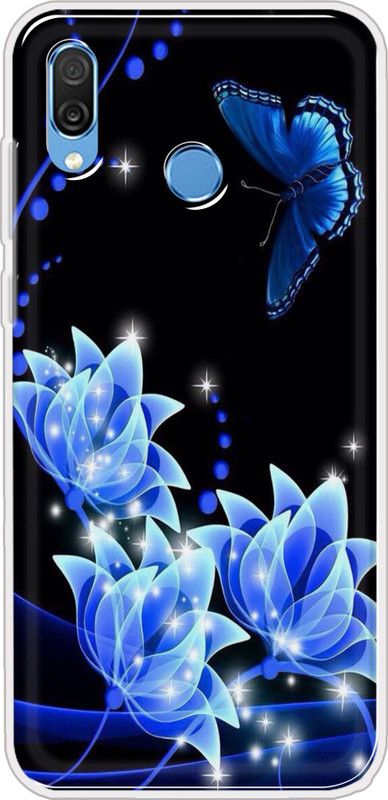 Appcityprint Back Cover for Honor Play  (Blue, Black, Grip Case, Silicon, Pack of: 1)