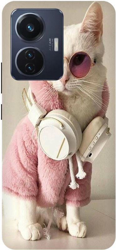 THE NARAYANA COLLECTIONS Back Cover for VIVO T1 44W- V2153-CAT,BILLI,STYLISH,CUTE,ANIMAL  (Multicolor, Hard Case, Pack of: 1)