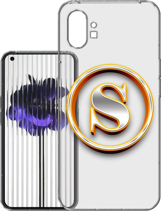 HANIRY Back Cover for Nothing Phone 1, A063 back cover, S LOGO IN GOLDEN CIRCLE, Designer, PNG_100  (Multicolor, Flexible, Silicon, Pack of: 1)