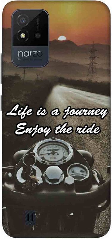 NDCOM Back Cover for Realme Narzo 50i Life is a Journey Enjoy The Rider Printed  (Multicolor, Hard Case, Pack of: 1)