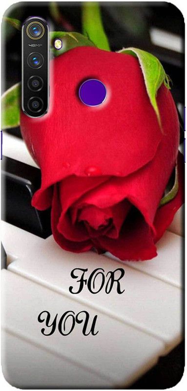 NDCOM Back Cover for Oppo Realme 5 For You Red Rose Printed  (Multicolor, Hard Case, Pack of: 1)