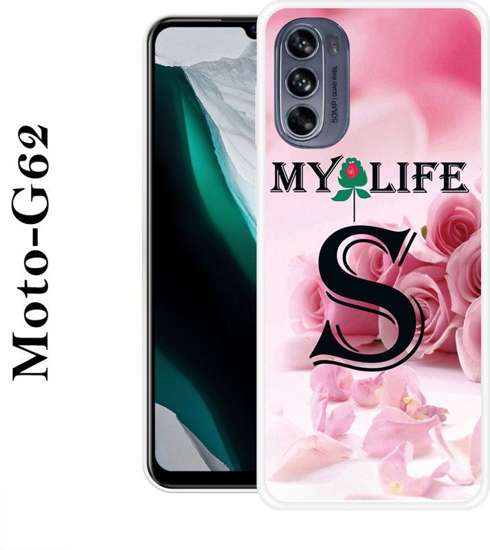 SHIVKUDI Back Cover for Motorola Moto G62  (Black, Pink, Silicon)
