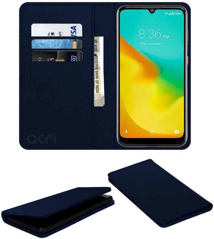 ACM Flip Cover for Zte Blade A7 Prime  (Blue, Cases with Holder, Pack of: 1)