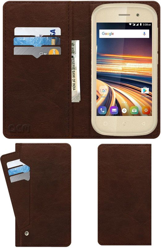 ACM Flip Cover for Swipe Elite Prime  (Brown, Cases with Holder, Pack of: 1)