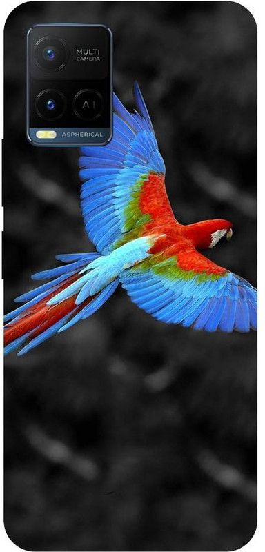 Bluvver Back Cover for Vivo Y21,V2111, Printed Colorfull Parrot Bird Back Cover  (Multicolor, Hard Case, Pack of: 1)