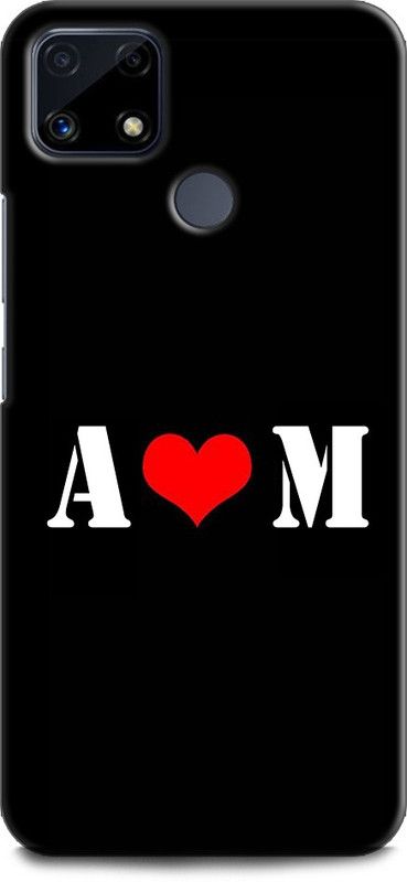 Afterglow Back Cover for Realme Narzo 20 A M, A LOVES M, NAME, LETTER, ALPHABET, AM LOVE, HART  (Multicolor, Shock Proof, Pack of: 1)