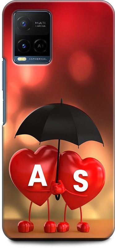 KEYCENT Back Cover for Vivo Y33T, V2146 A S, A LOVES S, NAME, ALPHABET, AS LOVE, HART, BLUE  (Multicolor, Shock Proof, Pack of: 1)