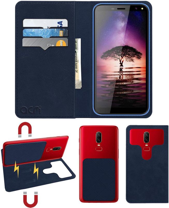 ACM Flip Cover for I Kall K7  (Blue, Cases with Holder, Pack of: 1)