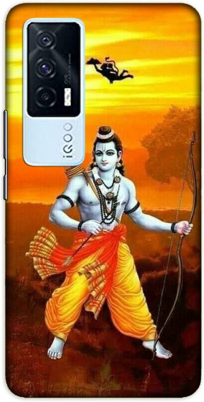 iprinto Back Cover for iQOO 7, iQOO 7 5G Lord rama Back Cover  (Yellow, Hard Case, Pack of: 1)
