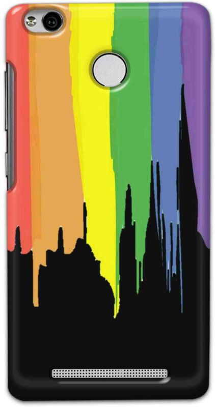 NDCOM Back Cover for Redmi 3s Prime Rainbow Colors On Black Printed  (Multicolor, Hard Case, Pack of: 1)