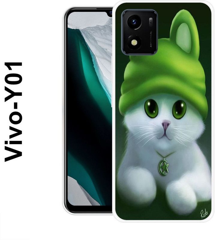 BAGRA Back Cover for Vivo Y15s, Vivo Y15c, Vivo Y01  (Green, White, Silicon)