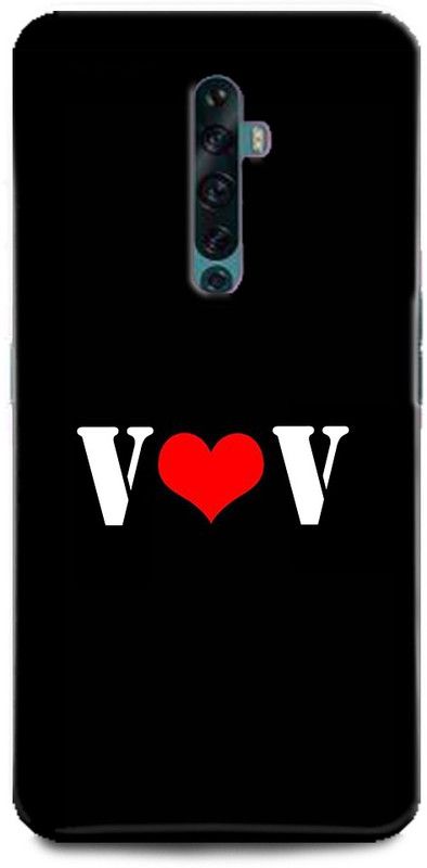 Afterglow Back Cover for Oppo Reno2 V V, V LOVES V, V NAME, LETTER, ALPHABET, VV LOVE, HART  (Multicolor, Shock Proof, Pack of: 1)