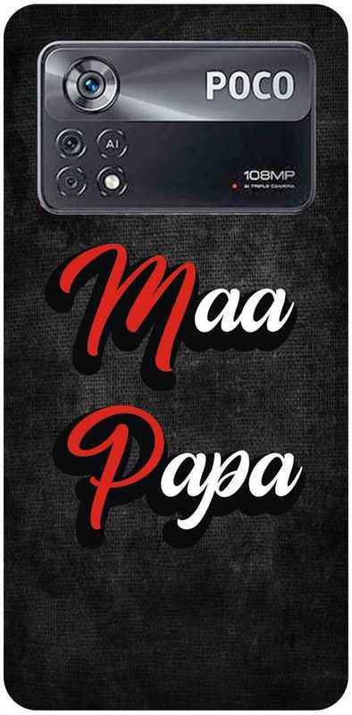 play fast Back Cover for POCO X4 Pro 5G, MAA,PAA, MOM, DAD, MOTHER, FATHER  (Grey, Hard Case, Pack of: 1)