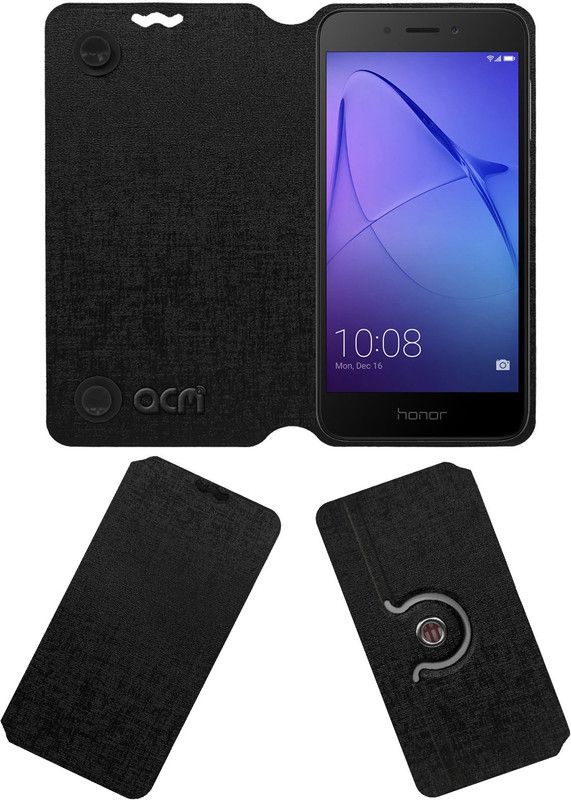 ACM Flip Cover for Huawei Honor Holly4  (Black, Cases with Holder, Pack of: 1)
