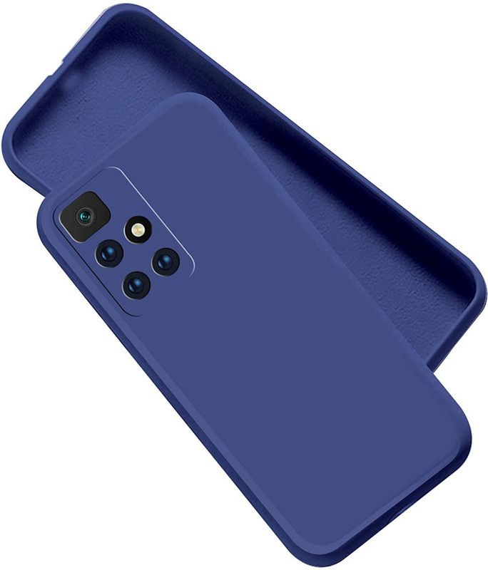 ISAAK Back Cover for Redmi 10 Prime Shockproof Slim Matte Liquid Soft Silicone TPU Back Case Cover  (Blue, Camera Bump Protector, Silicon)