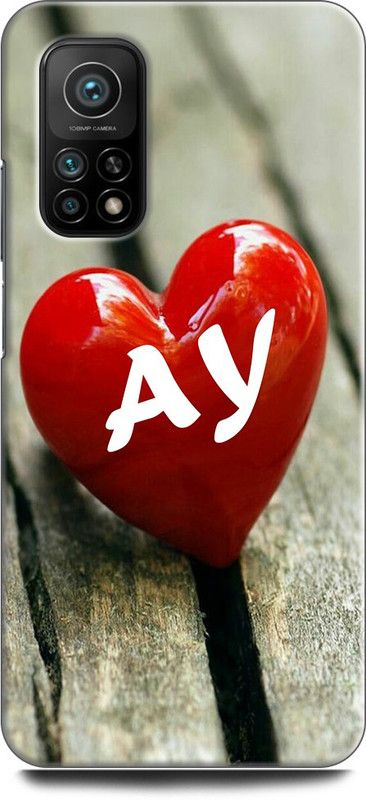 INDICRAFT Back Cover for Mi 10T A Y, A LOVES Y, NAME, LETTER, ALPHABET, AY LOVE, HART, BLUE  (Multicolor, Dual Protection, Pack of: 1)