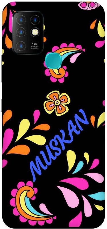 FIKORA Back Cover for Infinix Hot 10, X682B, MUSKAN, NAME, ALPHABET, LETTER  (Black, Hard Case, Pack of: 1)