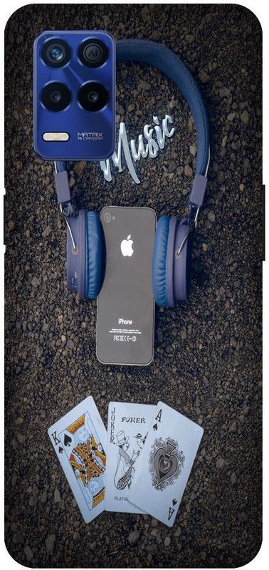 Bluvver Back Cover for Realme 8s 5G , RMX3381, Printed Music Headphone Back Cover  (Multicolor, Hard Case, Pack of: 1)