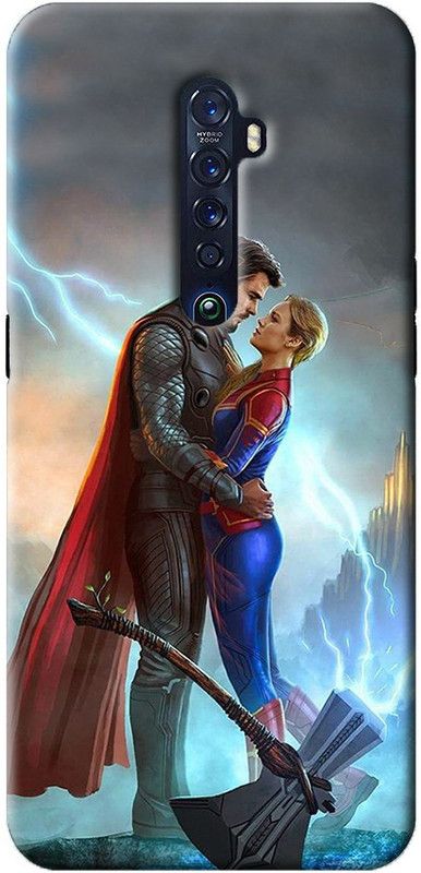 NDCOM Back Cover for OPPO Reno2 Avengers End Game Thor And Captain Marvel Printed  (Multicolor, Hard Case, Pack of: 1)