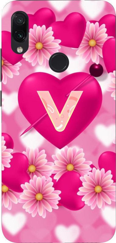 LIKELOOK Back Cover for Mi Redmi Note 7 Pro ( V Heart, V letter, V name )  (Multicolor, Shock Proof, Pack of: 1)