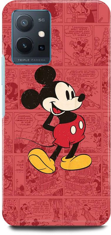 FIKORA Back Cover for Realme 9i, RMX3491, MICKEY, MOUSE, ART, CARTOON, TEDDYDOLL  (Red, Hard Case)