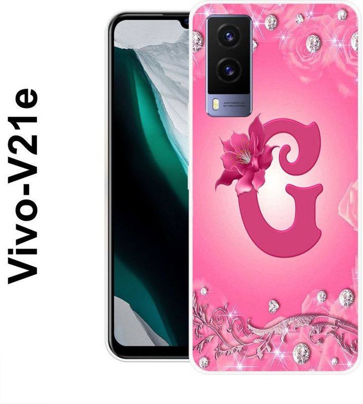 JATLAND Back Cover for Vivo V21e  (Pink, Silver, Silicon)