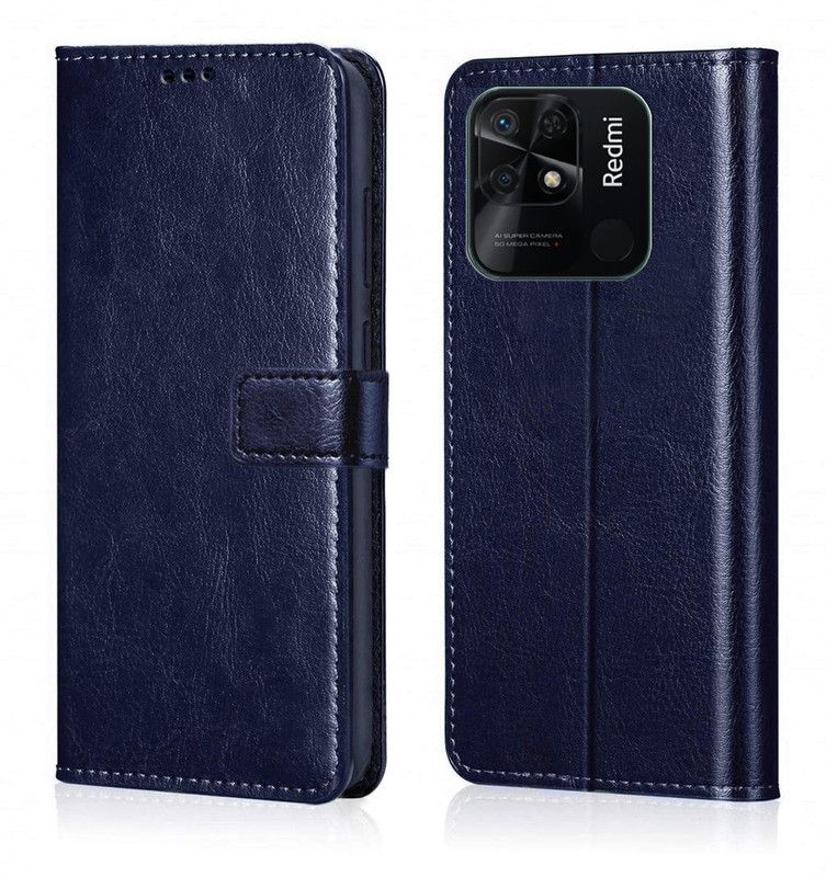 Flocculent Flip Cover for Redmi 10, Redmi 10 Power  (Blue, Shock Proof, Pack of: 1)