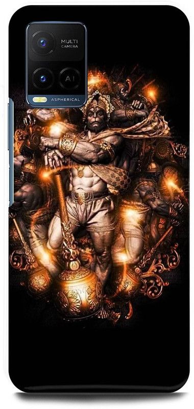DIKRO Back Cover for Vivo Y21A, V2111, HANUMAN, JI, BAJRANG, BALI, HANUMAN  (Gold, Hard Case, Pack of: 1)