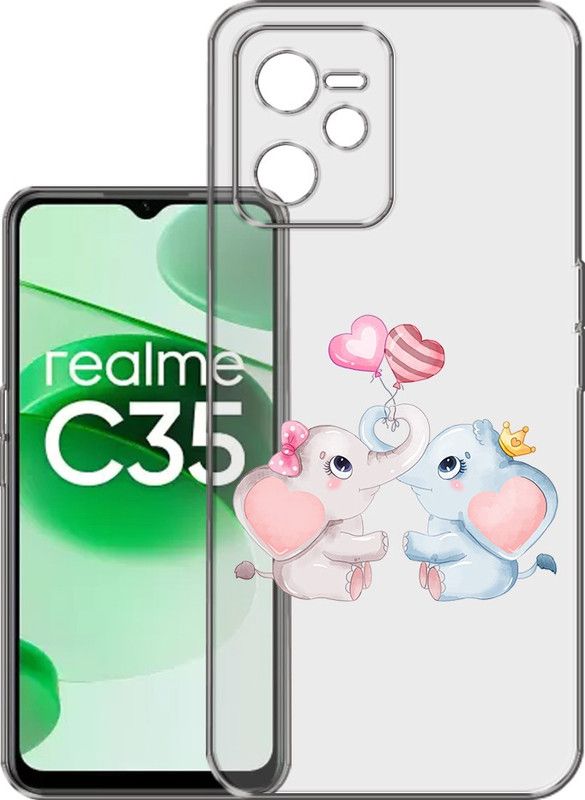 HANIRY Back Cover for Realme C35  (Multicolor, Silicon, Pack of: 1)